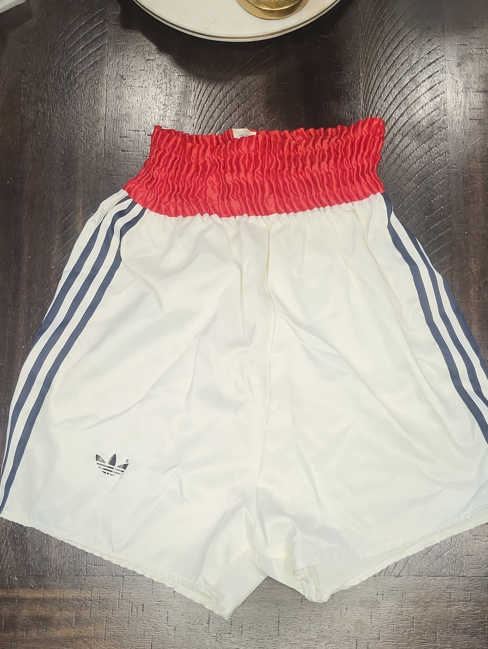 Vintage 1980s Adidas Trefoil Boxing Shorts Made in France Nylon